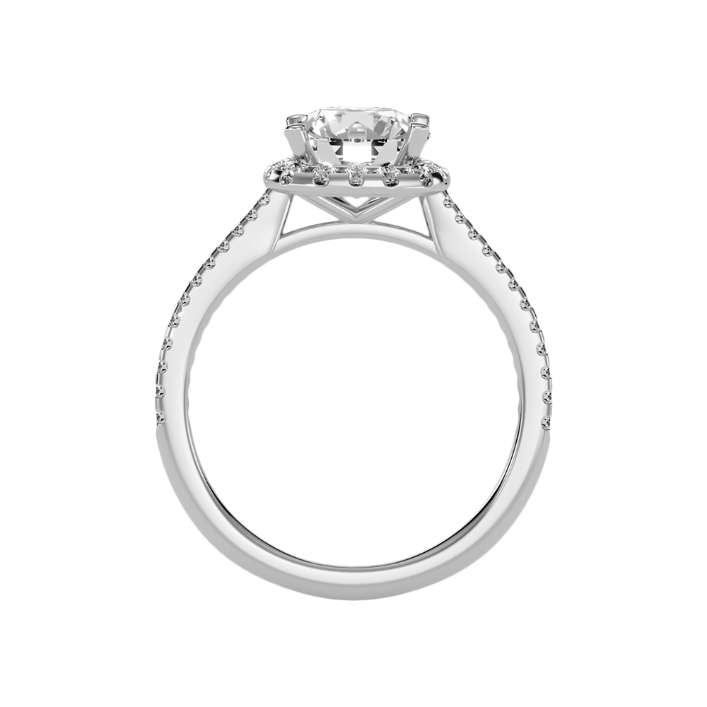 Comely Halo Solitaire Ring In 925 Sterling Silver - Two
