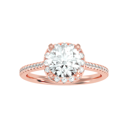 Comely Halo Solitaire Ring - Six