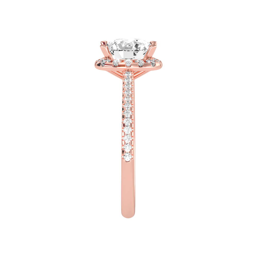 Comely Halo Solitaire Ring - Seven
