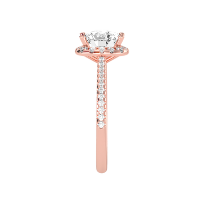 Comely Halo Solitaire Ring - Seven