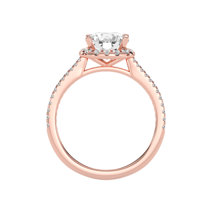 Comely Halo Solitaire Ring In 925 Sterling Silver - Eight