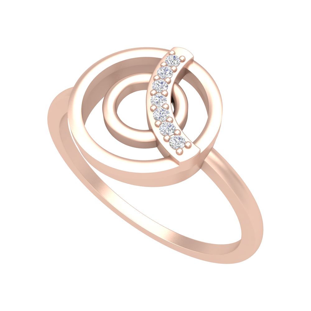 Concentric Circle Diamond Ring - Two