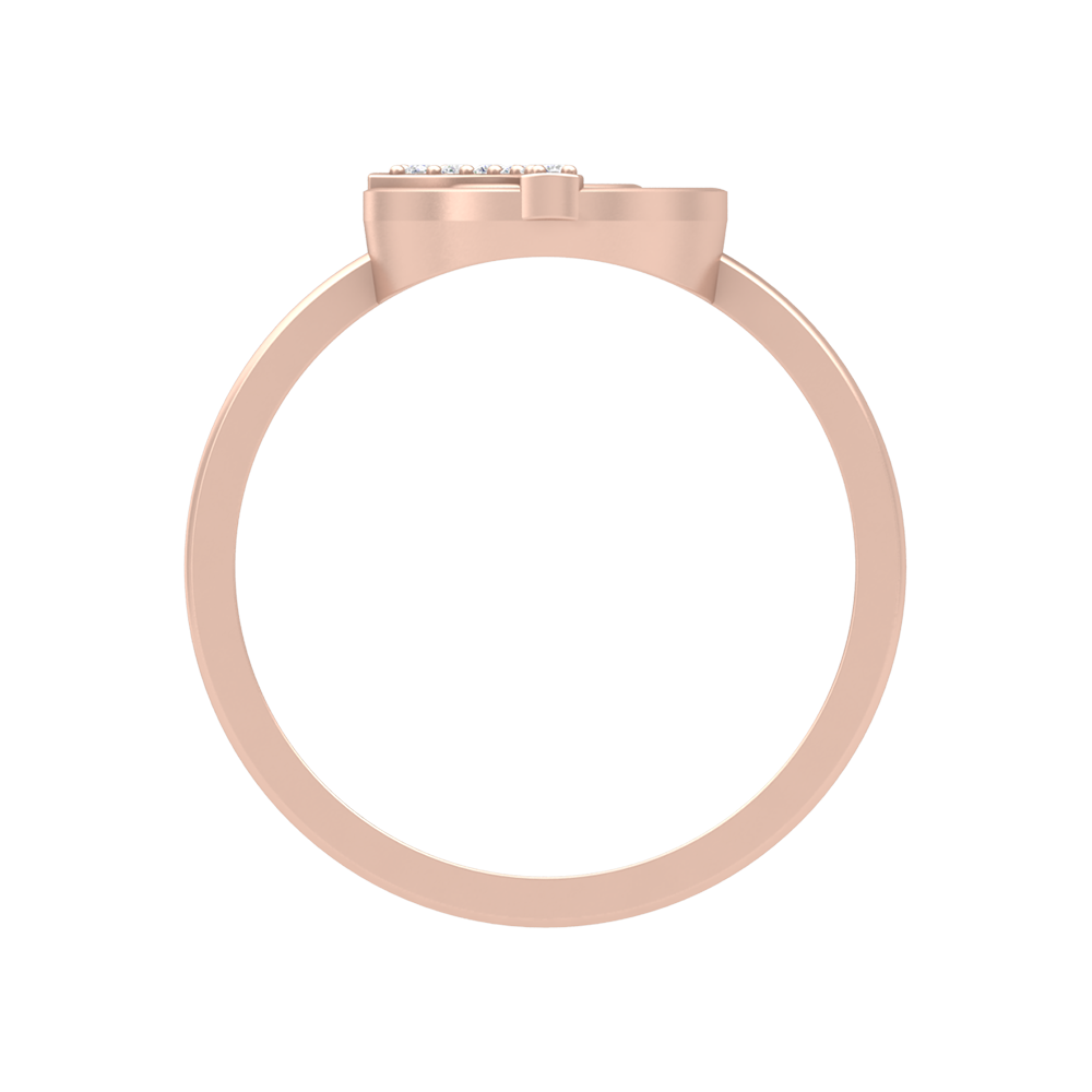 Concentric Circle Diamond Ring In 925 Sterling Silver - Four