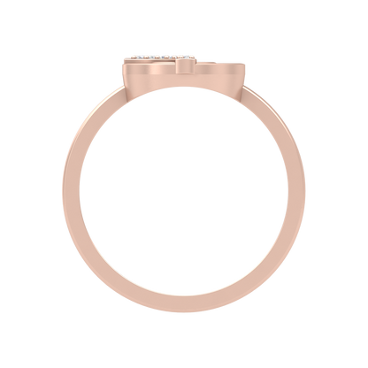 Concentric Circle Diamond Ring In 925 Sterling Silver - Four