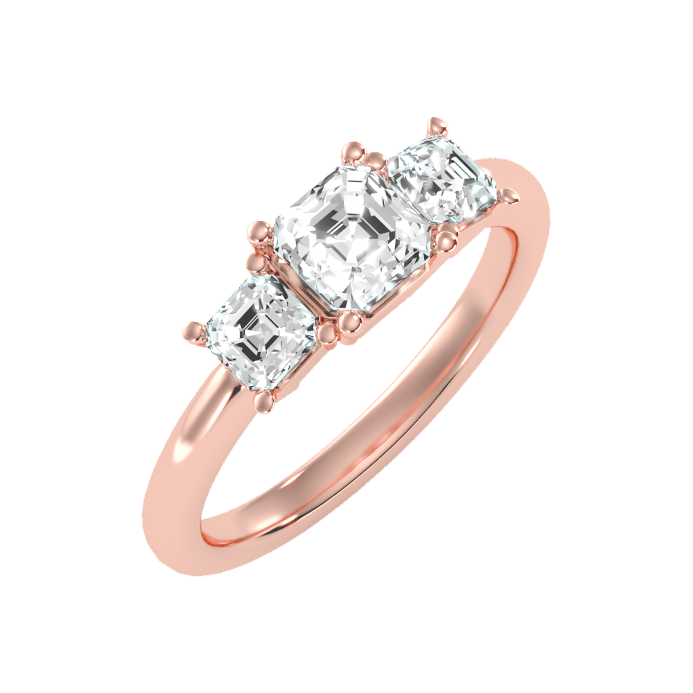 Conflate Three Stone Diamond Engagement Ring - One