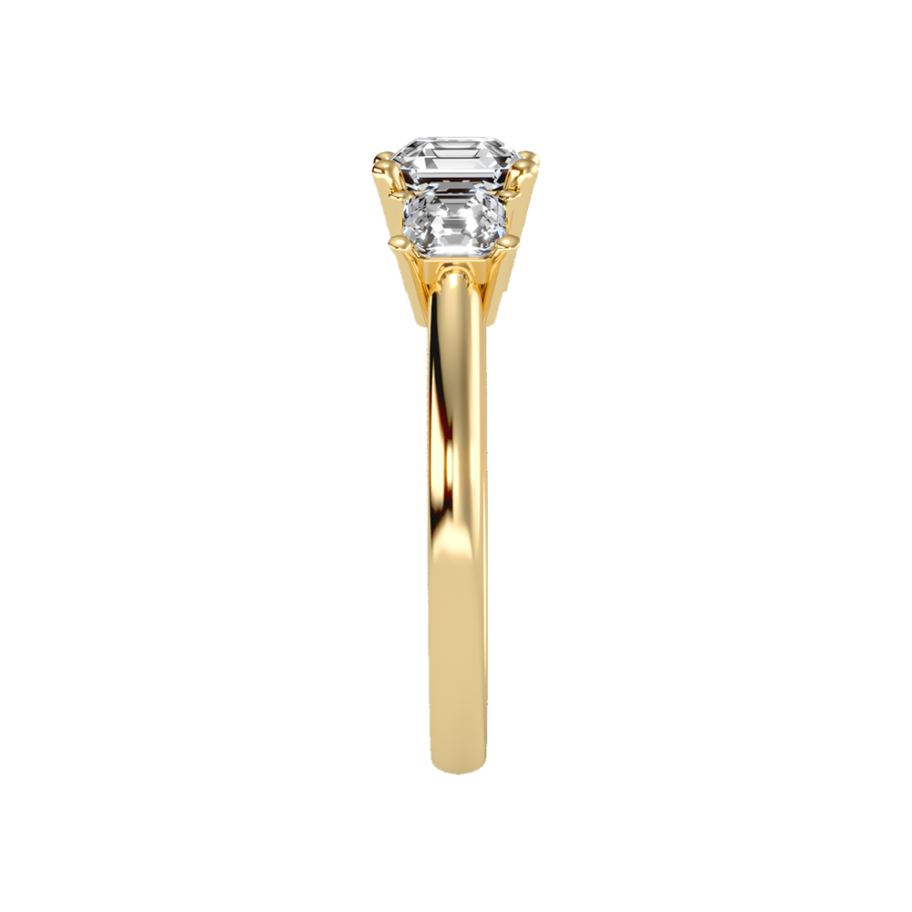 Conflate Three Stone Diamond Engagement Ring In 925 Sterling Silver - Eleven