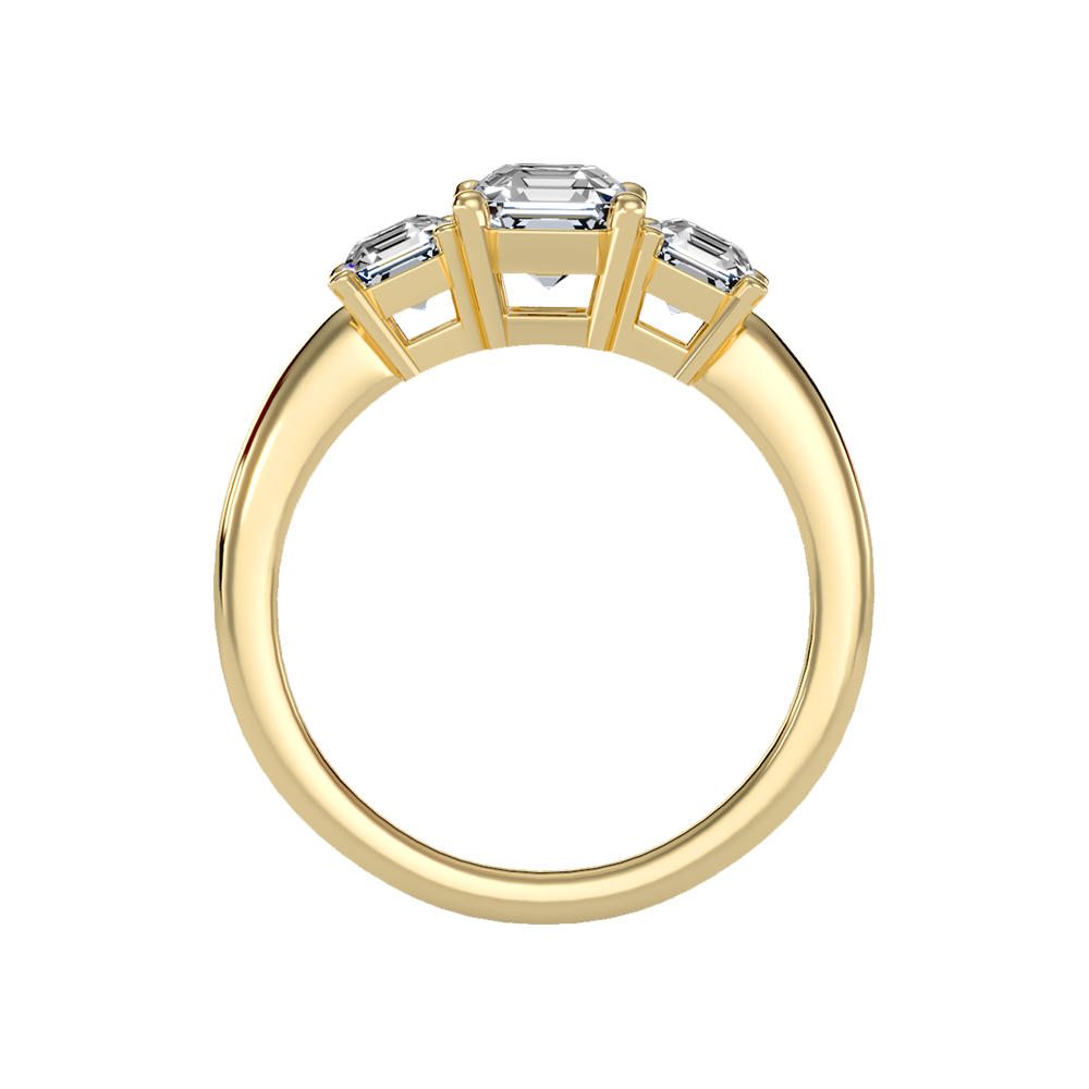 Conflate Three Stone Diamond Engagement Ring In 925 Sterling Silver - Twelve