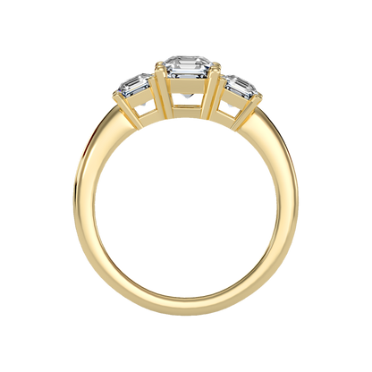 Conflate Three Stone Diamond Engagement Ring In 925 Sterling Silver - Twelve