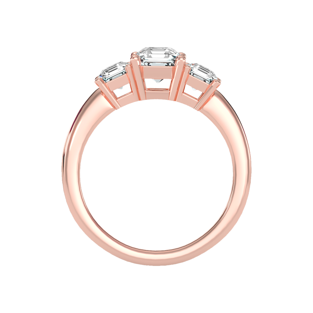 Conflate Three Stone Diamond Engagement Ring - Four