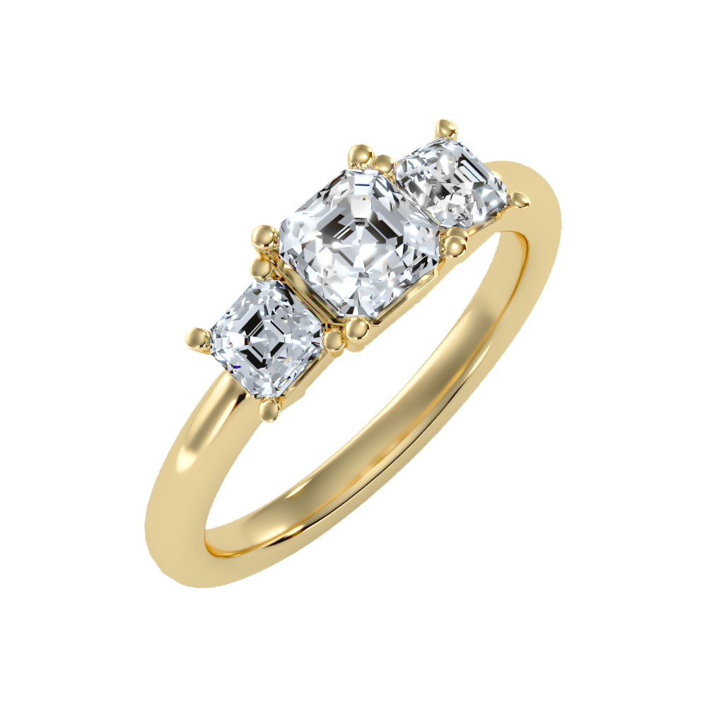 Conflate Three Stone Diamond Engagement Ring - Nine