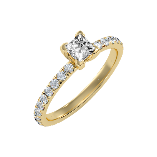 Coruscating Solitaire Ring In 925 Sterling Silver - One