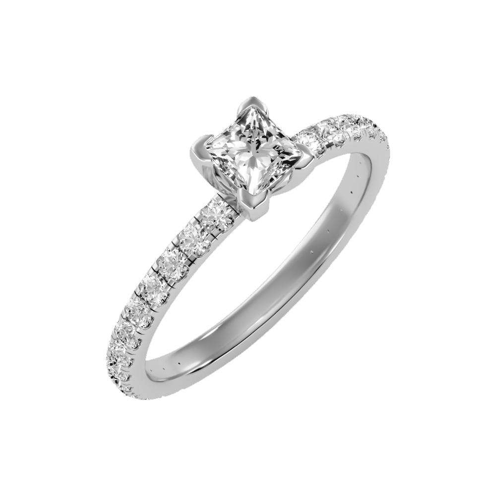 Coruscating Solitaire Ring In 925 Sterling Silver - Five
