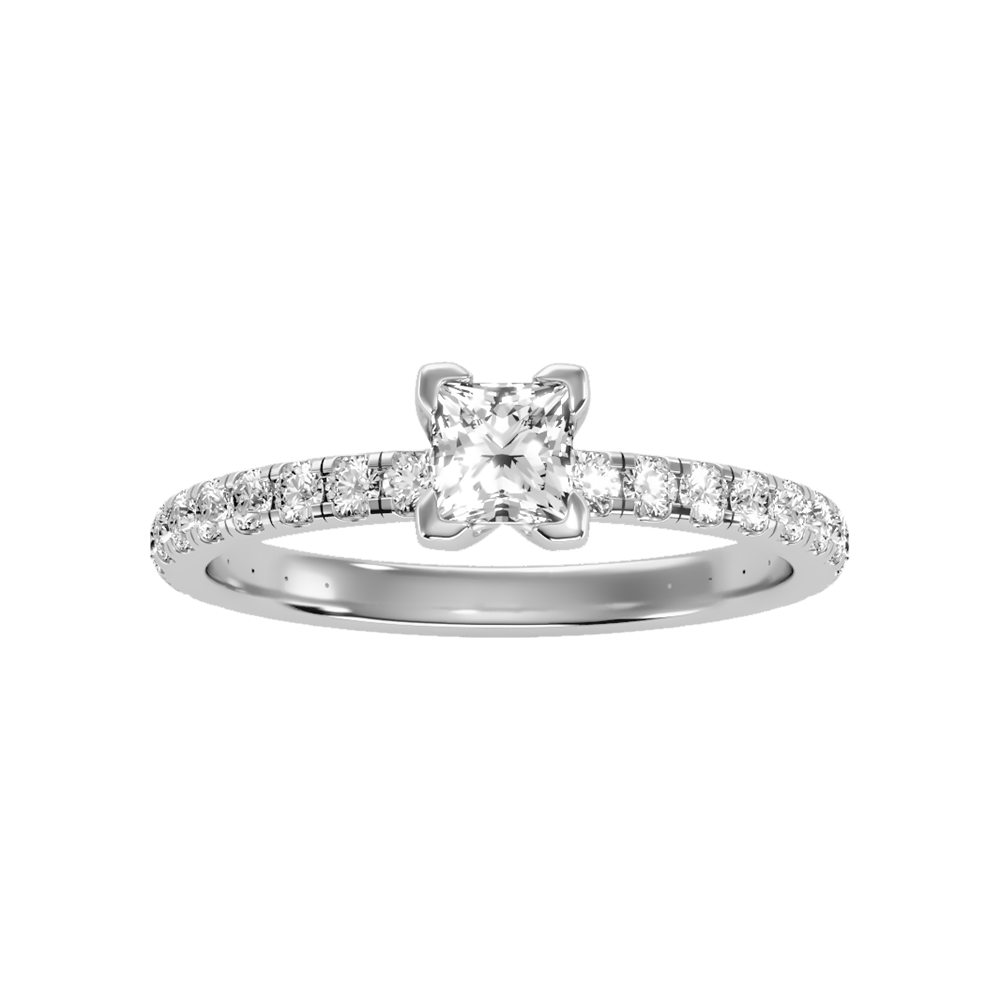 Coruscating Solitaire Ring In 925 Sterling Silver - Six