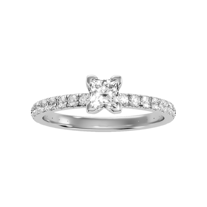 Coruscating Solitaire Ring In 925 Sterling Silver - Six