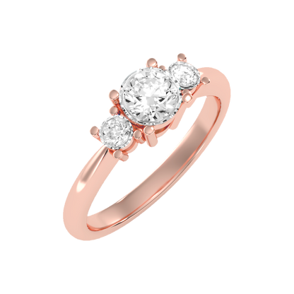 Coruscating Tri Stone Ring In 925 Sterling Silver - One