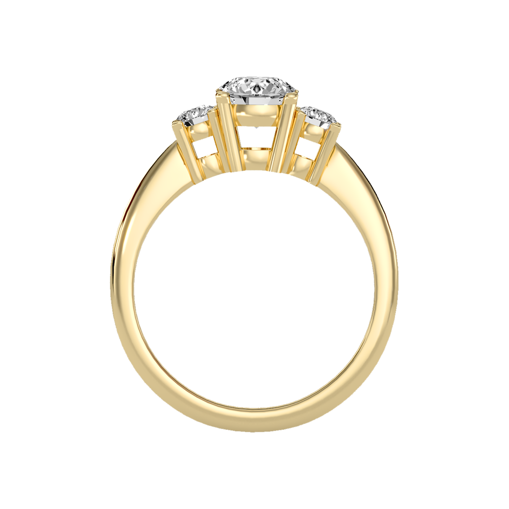 Coruscating Tri Stone Ring In 925 Sterling Silver - Twelve