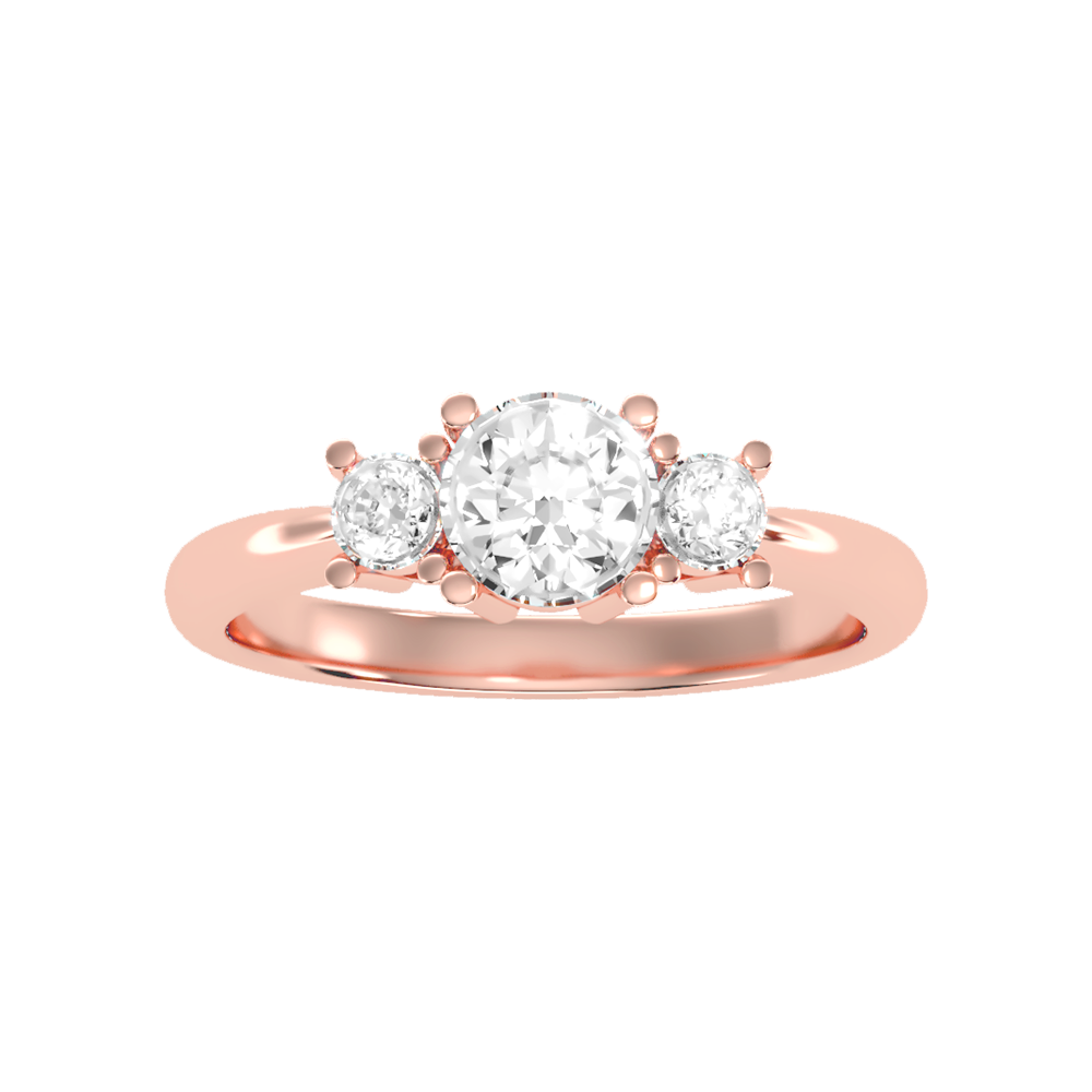 Coruscating Tri Stone Ring In 925 Sterling Silver - Two