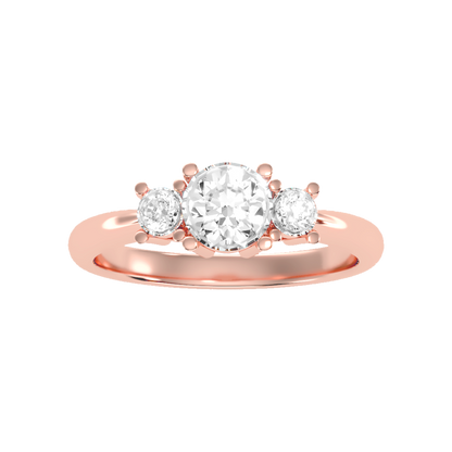 Coruscating Tri Stone Ring In 925 Sterling Silver - Two