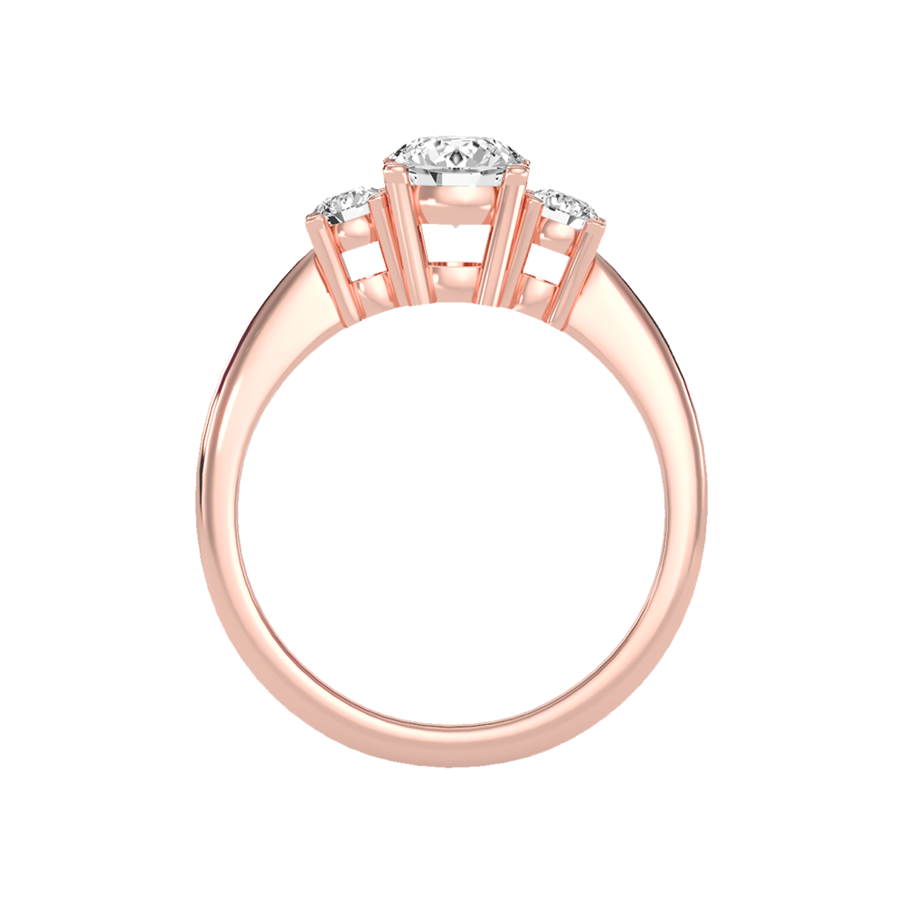 Coruscating Tri Stone Ring In 925 Sterling Silver - Four