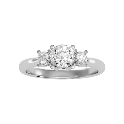 Coruscating Tri Stone Ring In 925 Sterling Silver - Six