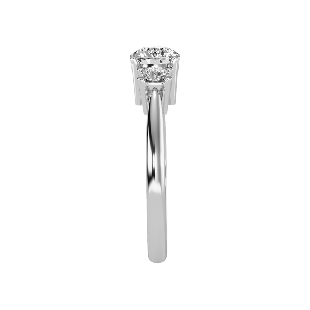 Coruscating Tri Stone Ring In 925 Sterling Silver - Seven