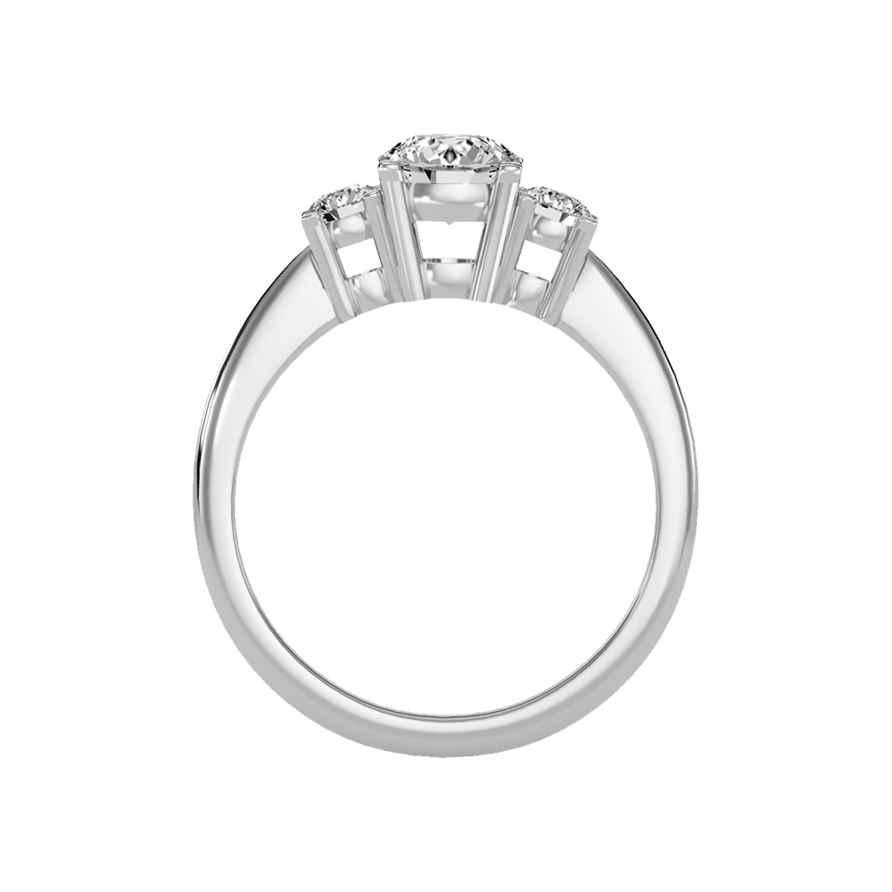 Coruscating Tri Stone Ring In 925 Sterling Silver - Eight