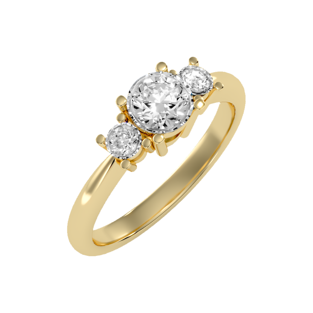 Coruscating Tri Stone Ring - Nine