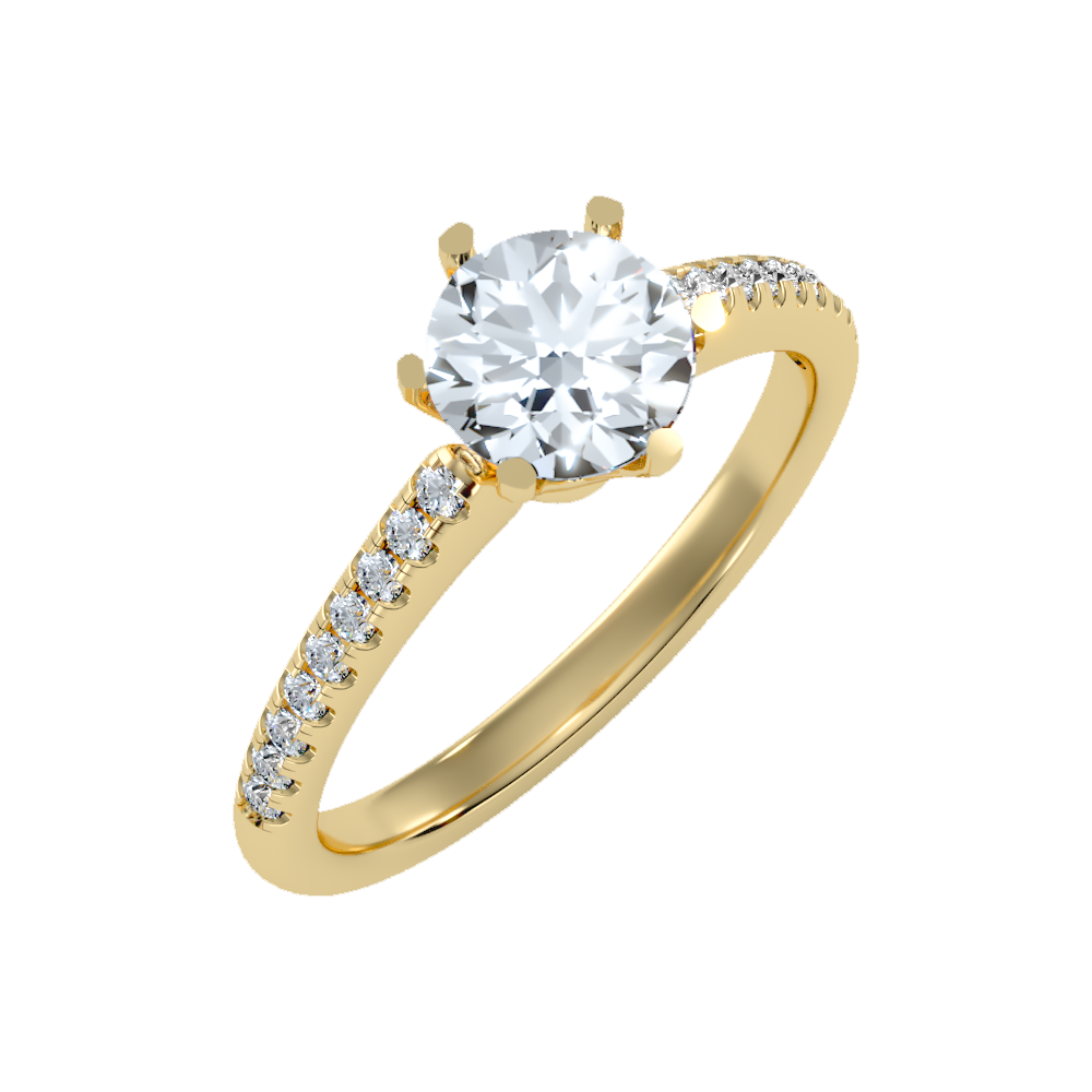 Courtly Solitaire Ring - One