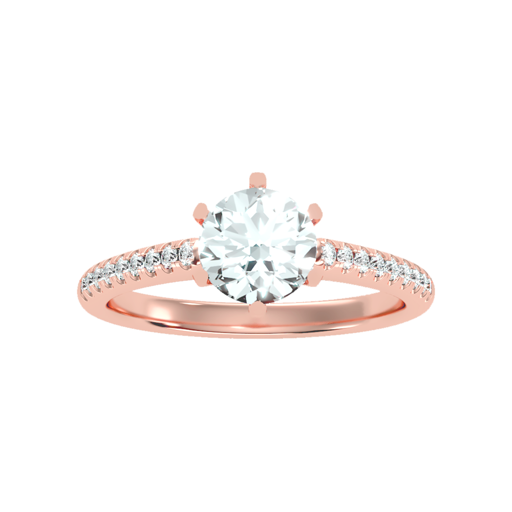 Courtly Solitaire Ring In 925 Sterling Silver - Ten