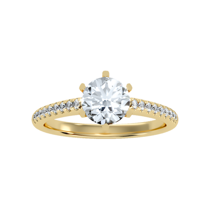 Courtly Solitaire Ring In 925 Sterling Silver - Two