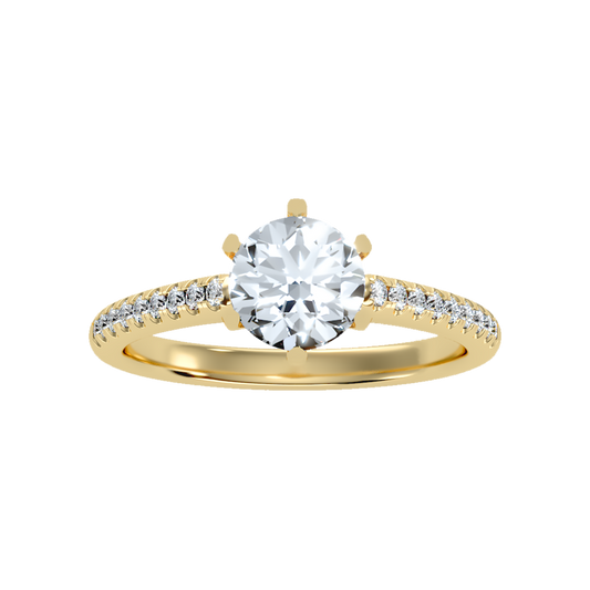 Courtly Solitaire Ring In 925 Sterling Silver - Two