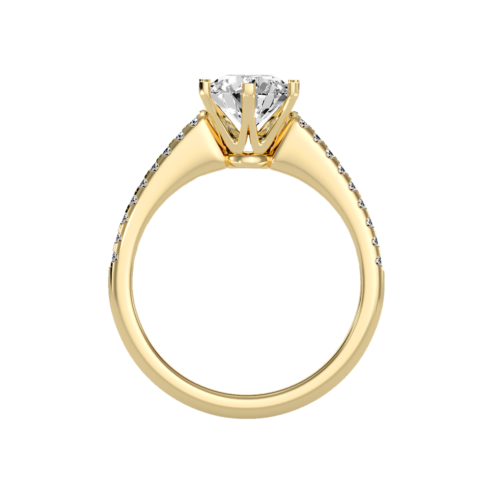 Courtly Solitaire Ring In 925 Sterling Silver - Three