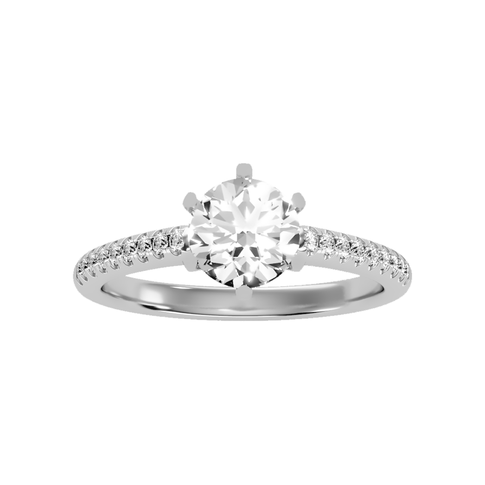 Courtly Solitaire Ring - Six