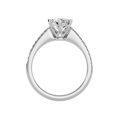Courtly Solitaire Ring In 925 Sterling Silver - Eight
