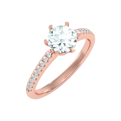 Courtly Solitaire Ring In 925 Sterling Silver - Nine