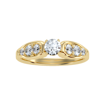 Cracking Solitaire Ring In 925 Sterling Silver - Ten