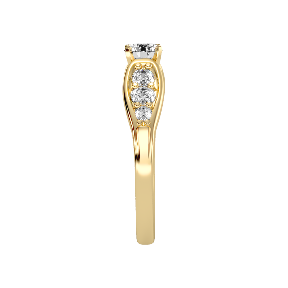 Cracking Solitaire Ring In 925 Sterling Silver - Eleven