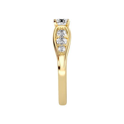 Cracking Solitaire Ring - Eleven