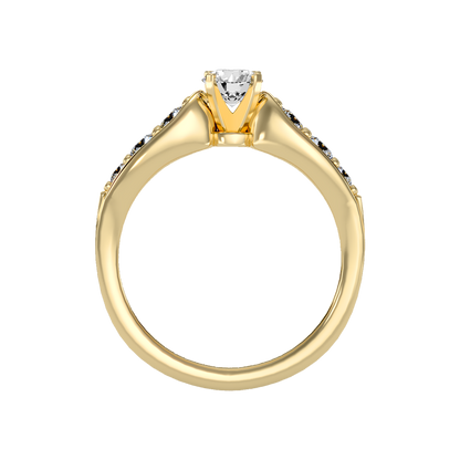 Cracking Solitaire Ring In 925 Sterling Silver - Twelve