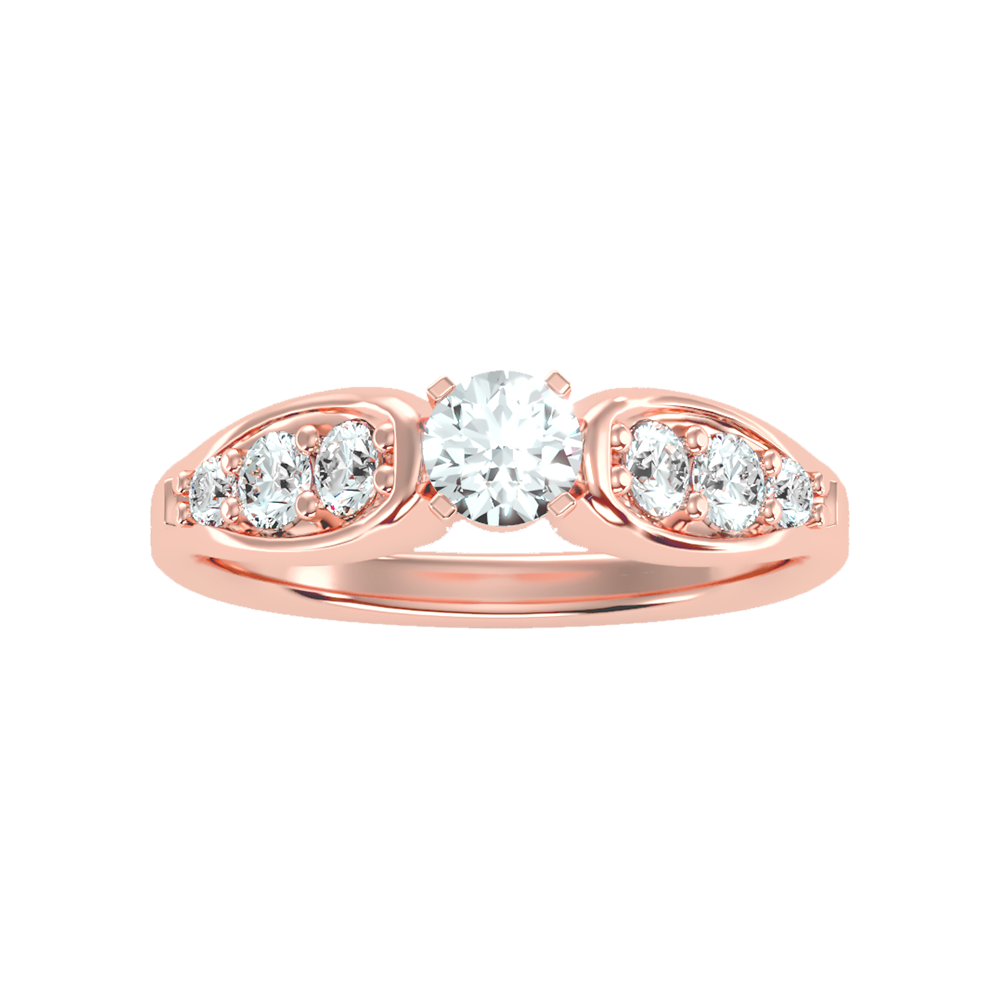 Cracking Solitaire Ring In 925 Sterling Silver - Two