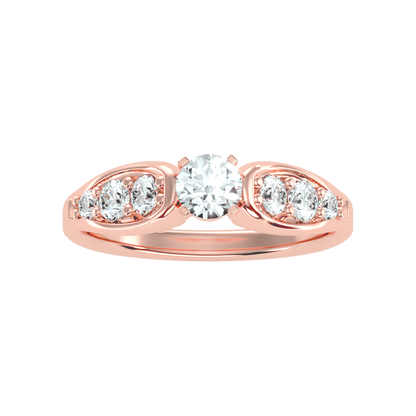 Cracking Solitaire Ring In 925 Sterling Silver - Two