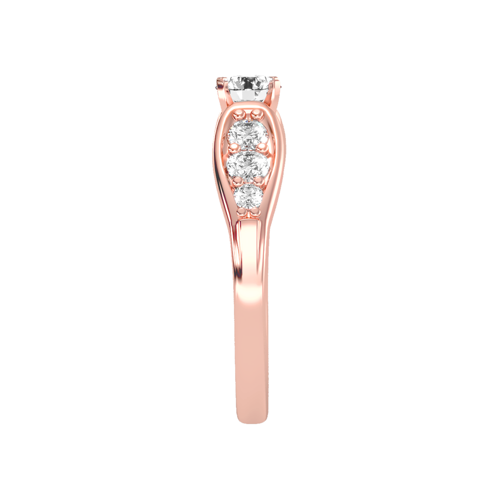 Cracking Solitaire Ring In 925 Sterling Silver - Three