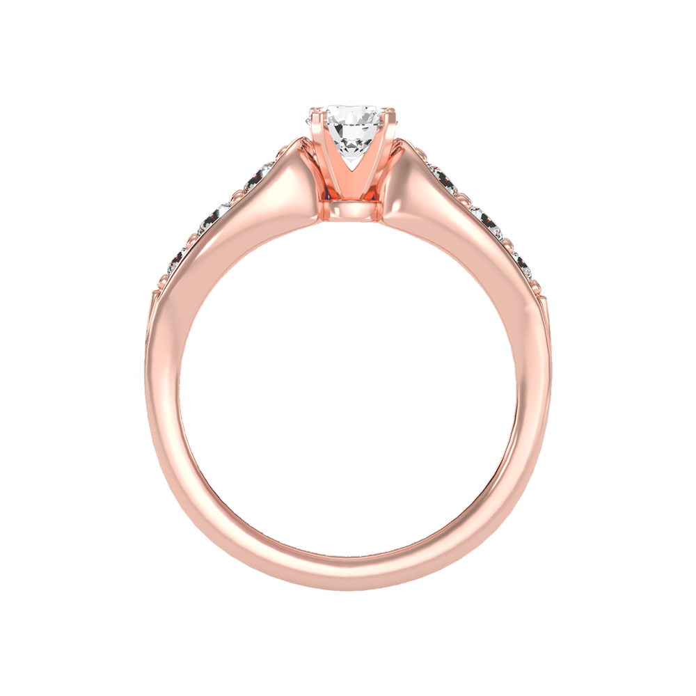 Cracking Solitaire Ring In 925 Sterling Silver - Four