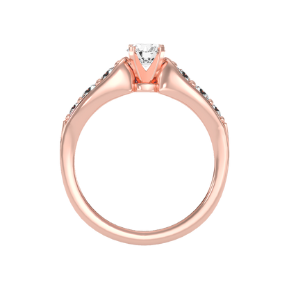 Cracking Solitaire Ring In 925 Sterling Silver - Four