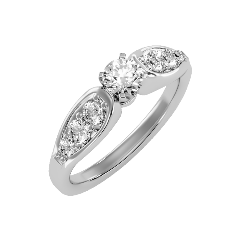 Cracking Solitaire Ring - Five
