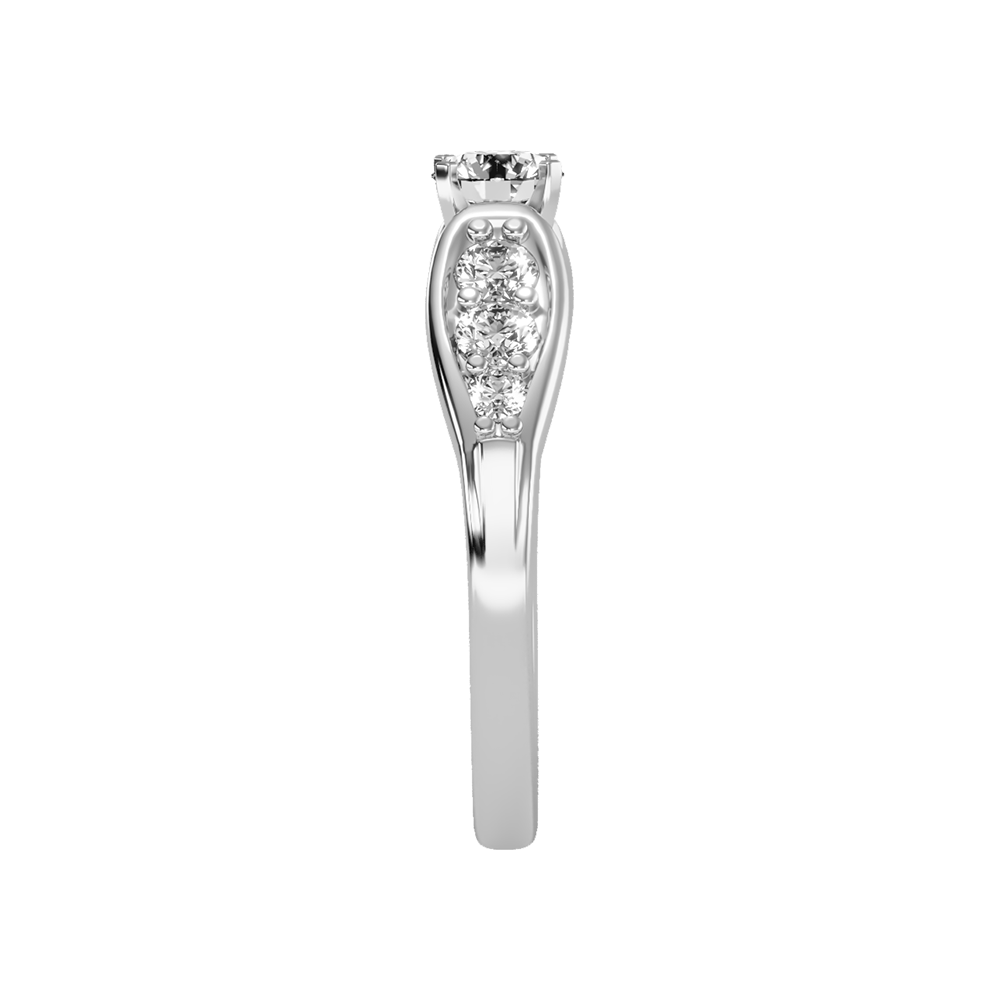 Cracking Solitaire Ring In 925 Sterling Silver - Seven