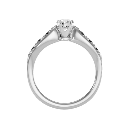 Cracking Solitaire Ring In 925 Sterling Silver - Eight