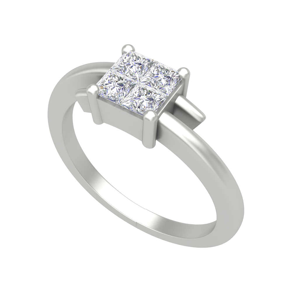 Criss Cross Solitaire Ring - One