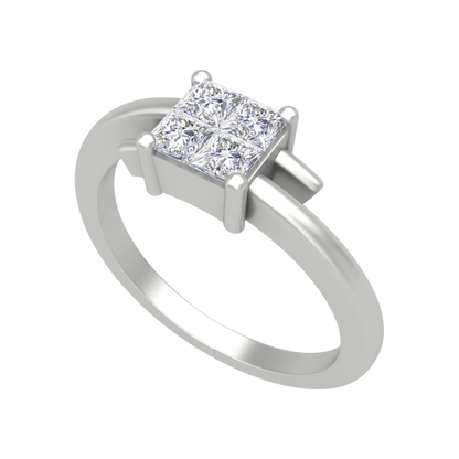 Criss Cross Solitaire Ring - One