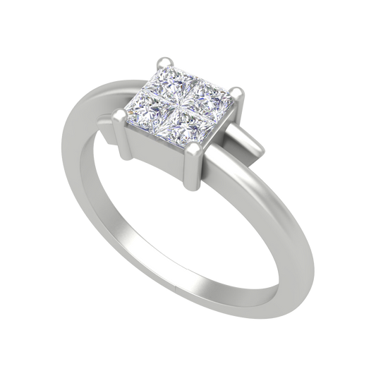 Criss Cross Solitaire Ring In 925 Sterling Silver - One